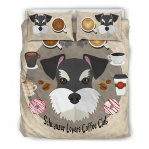 Schnauzer Lovers Coffee Club Bedding Set BS411