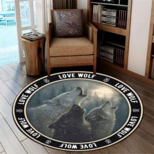Love Wolf Round Carpet Rug – Round Rugs RG712