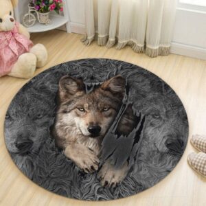 Wolf Round Carpet Rug – Round Rugs RG708