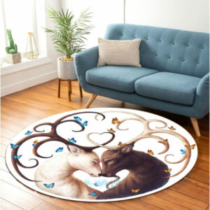 Love Deer Round Carpet Rug – Round Rugs RG713