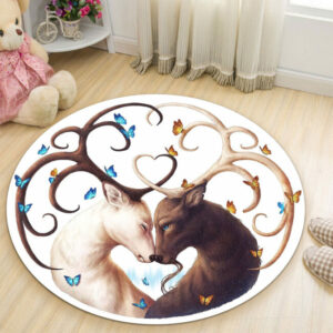 Love Deer Round Carpet Rug – Round Rugs RG713
