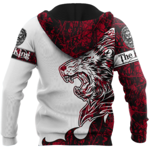 The Red King Lion Tattoo Over Printed Hoodie TP