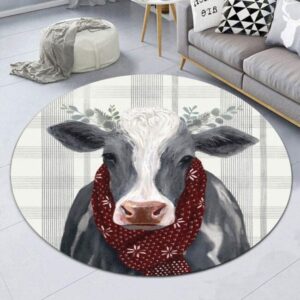 Cute Cow Round Carpet Rug – Round Rugs RG704
