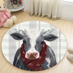 Cute Cow Round Carpet Rug – Round Rugs RG704