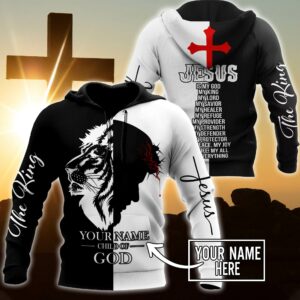 Christian Clothes : “Premium Jesus – Child Of God Customize Name 3d All Over Printed Unisex Shirts 03”