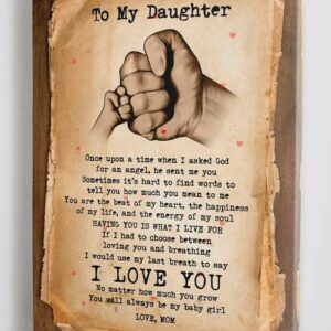 To My Daughter I Love You Canvas Wall Art CA269