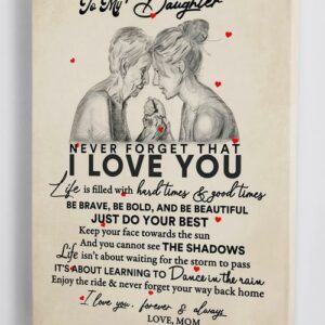 To My Daughter Never Forget That I Love You Canvas Wall Art CA276