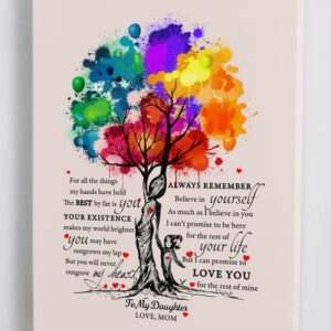 To Daughter Always Remember Believe In Yourself Canvas Wall Art CA267