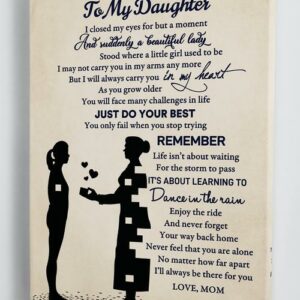 To My Daughter Just Do Your Best Canvas Wall Art CA268