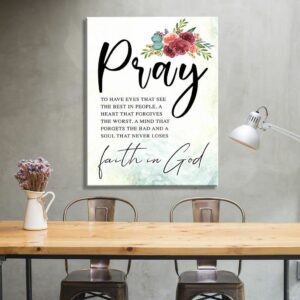 Pray Faith In God Canvas Wall Art CA210