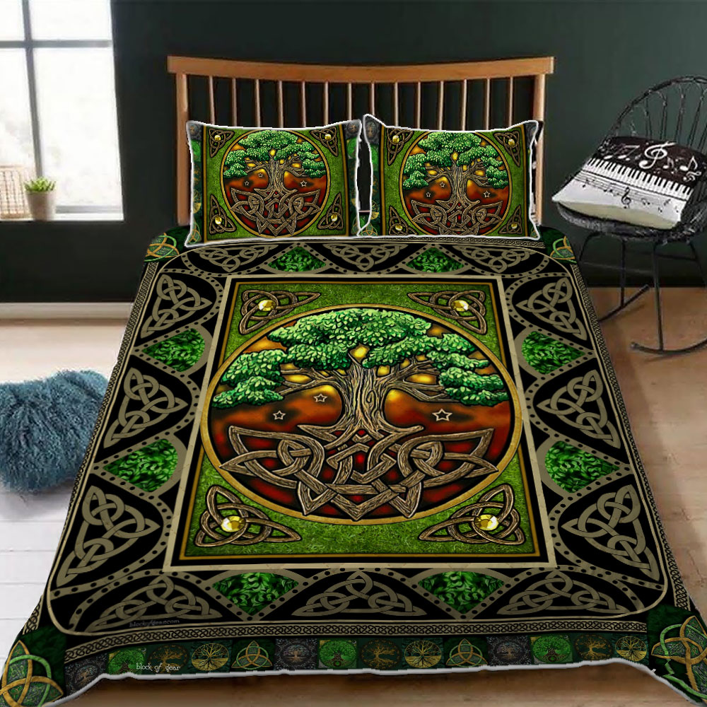 tree of life irish tree of life st patricks day all over printed bedding set 2