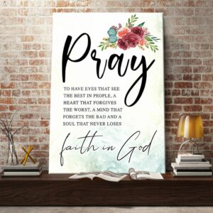 Pray Faith In God Canvas Wall Art CA210